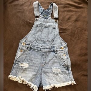 Denim Overall Shorts